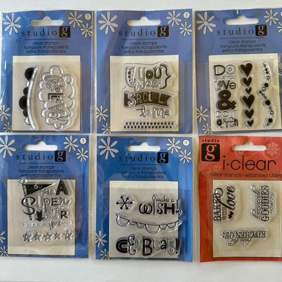 Clear rubber stamps Lot of 31 Various Styles New Sealed and Stamping Blocks - Picture 6 of 8